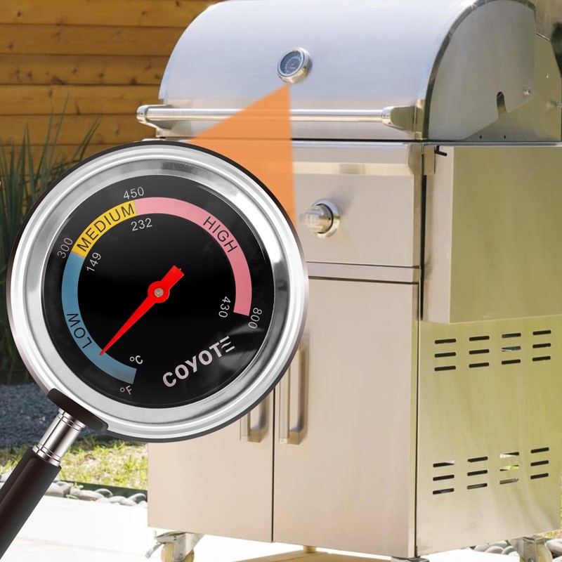 Temperature Gauge for Coyote Outdoor 28" Kitchen Grill, 2.36" Grill
