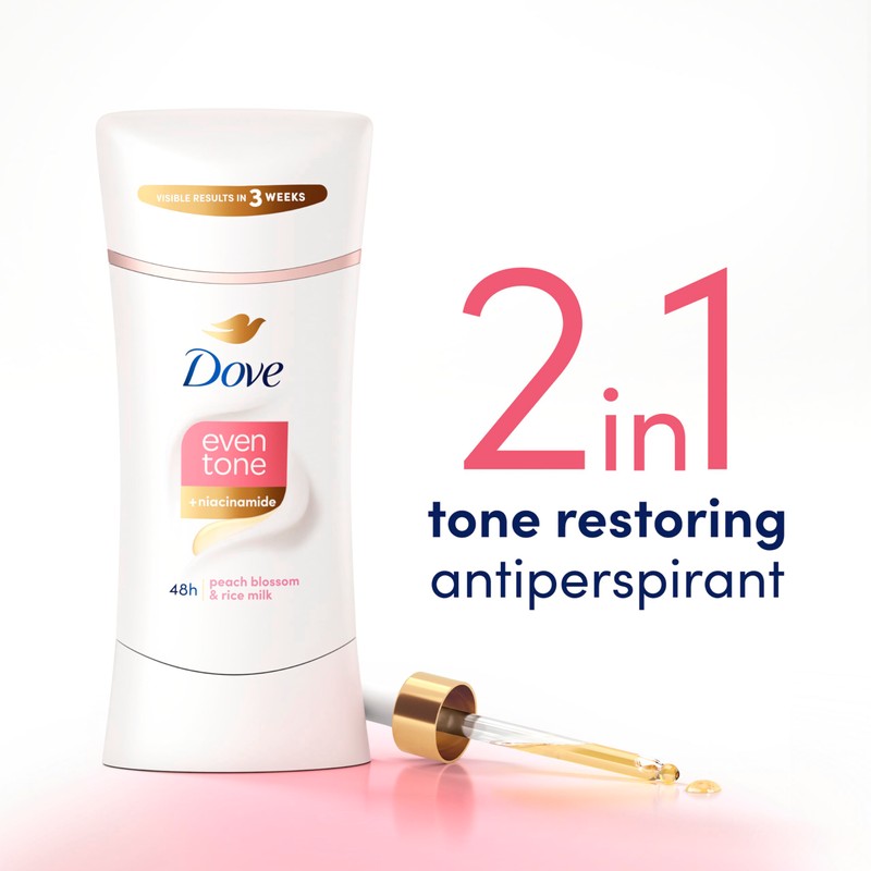 Dove Even Tone Antiperspirant Deodorant Stick Peach Blossom & Rice