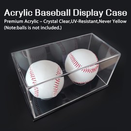 Baseball Display Case for 2 Golf/Tennis Balls, Small Collectibles.