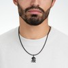PROESS Celtic Knot Necklace 925 Sterling Silver Black Viking Wolf