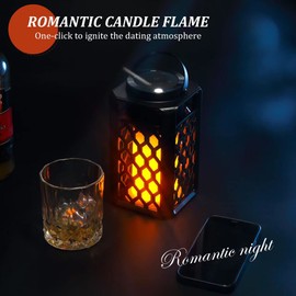 Outdoor Bluetooth Speakers Waterproof Portable Led Flame Speaker with Torch Atmosphere 10w Enhanced Bass for Patio Porch Garden Home Backyard Decor, Gifts for Men Women Couples Dads Moms