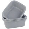 Jekiyo Plastic Dish Tubs, Grey Wash Basin, 12 QT/4 Packs