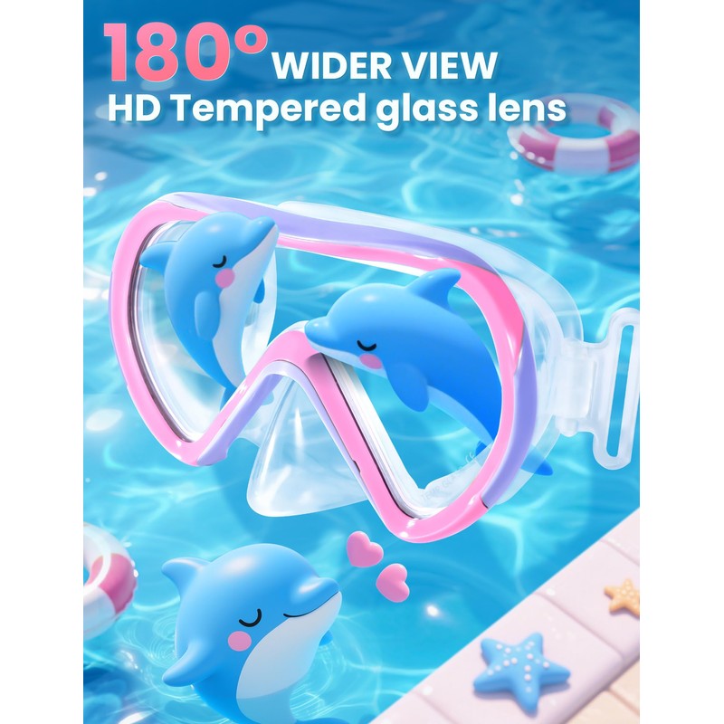 Supertrip Kids Swimming Goggles with Nose Cover for Ages 6-14,