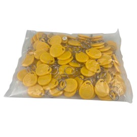 FST (pack of 100) EM 125KHz EM4100 Keyfobs RFID Access Control Cards Proximity TK4100 Keychains Smart ID Keycard Read Only (Yellow)