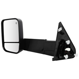 FINDAUTO Towing Mirrors Fit For 2002-2008 For Dodge For Ram 1500 2500 3500 Pickup Power Adjusted Heated Turn Signal Light with Black Cap Housing Manual Folding and Flip Up Driver And Passenger Side