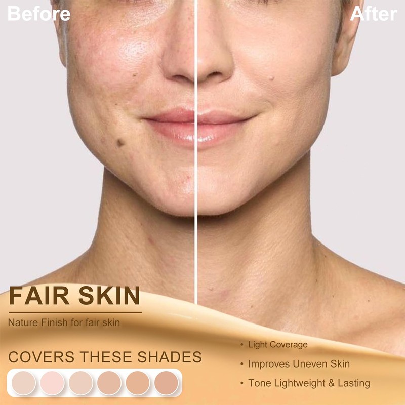 HECI BEAUTY Color Changing Foundation Liquid Base,2 Pack Travel Size,Improves