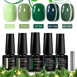 5 Colors Magnetic Gel & Color Gel Nail Polish Set Semi Permanent Soak Off UV LED Gel Varnish Nail Art Nail Supplies, Green,ZH28753, 7ml / 5가지 색상 마그네틱 젤 & 컬러 젤 네일 폴리쉬 세트 세미 퍼머넌트 소크 오프 UV LED 젤 바니쉬 네일 아트 네일 용품, 녹색,ZH28753, 7ml
