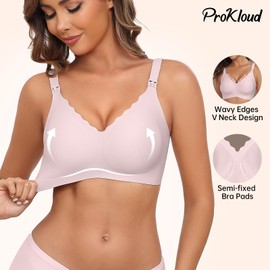 ProKloud Nursing Bras for Breastfeeding Seamless Supportive Maternity Bras Women Comfort Pregnancy Sleep Bralette Pink