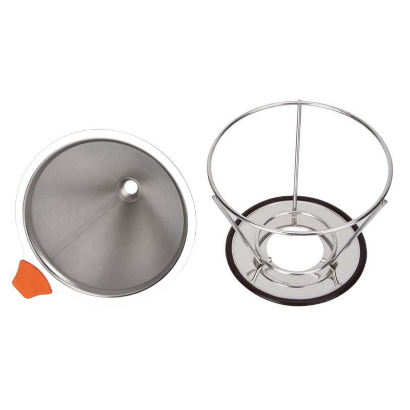 Stainless Steel Reusable Coffee Dripper Filter Coffee Cone with Mesh