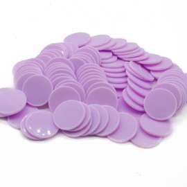 HAKITAROOM Set of 100 Opaque Plastic Learning Counters Mini Poker Chips Game Tokens with Storage Box (Thistle, 1.26 Inch)