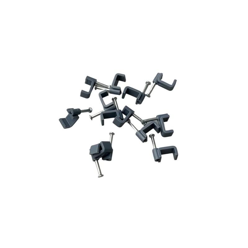 On1shelf® Flat Grey 6.0 mm Cable Clips, Bag of 50,