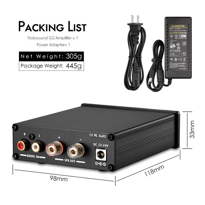 Nobsound G2 Subwoofer / Full-Frequency Mono Channel Digital Power Amplifier