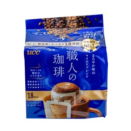UCC Shokunin Coffee Mild Blend, Single Serve Japanese Style Pour Over Coffee, imported from Japan, 108 Individual Bags 0.25 oz (7g) per bag, Sun-Dried Beans, Artisan Crafted, Each Bag Makes 5oz Cup, (108 PACK)