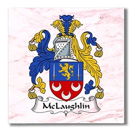 Carpe Diem Designs McLaughlin Family Crest/Coat of Arms Ceramic Tile for Coaster, Hot Plate, Trivet or Decorative Accent