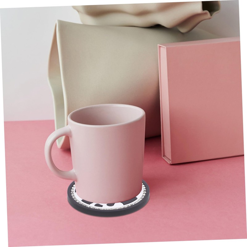 Ciieeo 2pcs Non Slip Car Cup Coasters Cow Print Mats