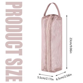 Lexziuo 1PCS Travel Size Toiletries Bag - Portable Waterproof Makeup Pouch, Small Mesh Cosmetic Organizer for Airplane, Gym, Beach, Camping & Vacation Essentials Storage (Gray)