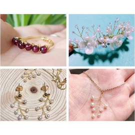 Accessory Wire, 0.02 inch (0.5 mm), Set of 2 Rolls, Total 66.4 ft (20 m), Anti-Tarnish Crafts, Craft Copper Wire, DIY Crafts, Jewelry Parts (Silver + Gold)