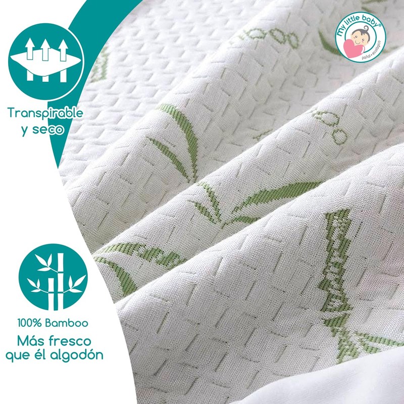 Cubrecolchón Protector de Cama de Bambú Impermeable 3D Transpirable y