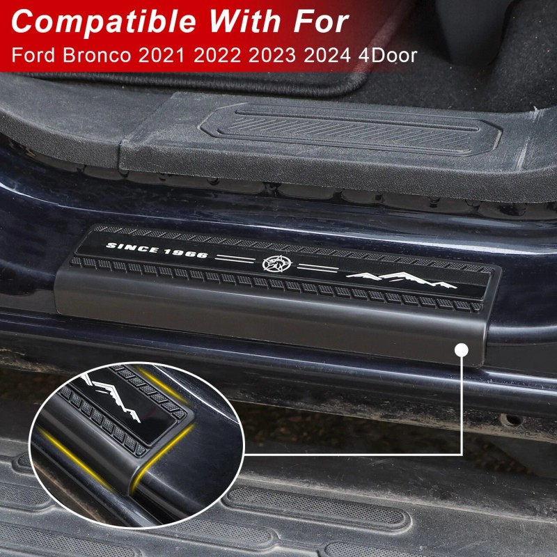 AUFER Fit For 2021-2025 Ford Bronco 4 Door Sill Edge