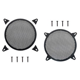 SYCZIOHU 2 Pcs 12 Inch Speaker Grill Steel Mesh Round Subwoofer Grill with 4 Pcs Clamps Waffle Protector Guard Speaker Cover Decorative Car Audio Grille