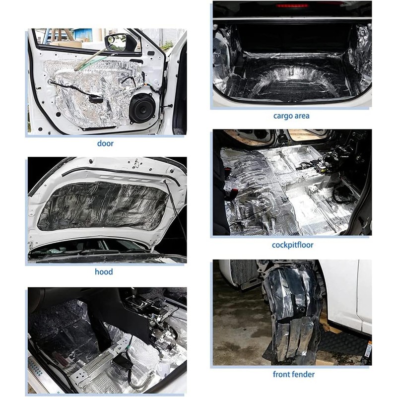 Unifizz Sound Deadener Heat Insulation for Cars, 40"x40" 236mil 10.76sqft