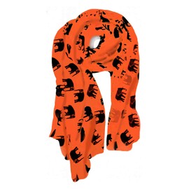 v28 Gorgeous Blue Elephant Print Long & Soft Scarf Shawl/Wrap - Large (Orange)
