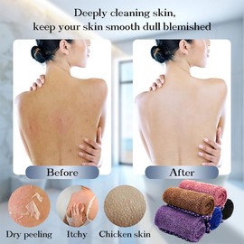 Pinkiou 5 Pieces Shower Sponge with Handle African Exfoliating Mesh Bath Sponge Back Cream Aid Soft Durable Nylon Suits for Daily Bathing for Women and Men