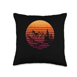 Outdoor Mountain Decor Hiker Gifts Hiking Gear Retro Forest Mountain Hobby Sport Hiker Camping Hiking Throw Pillow, 16x16, Multicolor