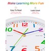 Kids Wall Clock: Telling Time Teaching Wall Clocks Silent Non-Ticking