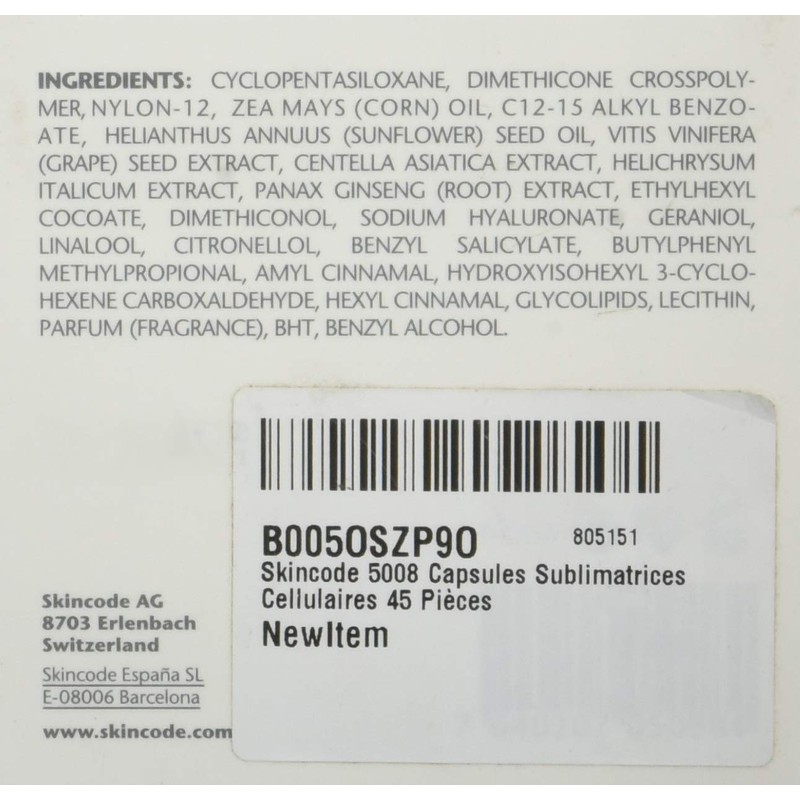 Skincode 5008 Zelluläre Sublimationskapseln, 45 Stück
