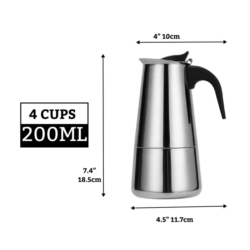 DeeKleen Stainless Steel Moka Pot Espresso Maker,Stovetop Moka Pot,Percolator Coffee