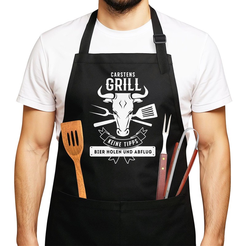 MoonWorks® BBQ Apron for Men with Saying, BBQ Gift, Cotton