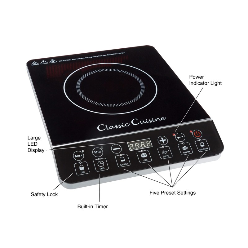 Induction Cooktop - Multifunctional 1800W Electric Stove Top - Hot