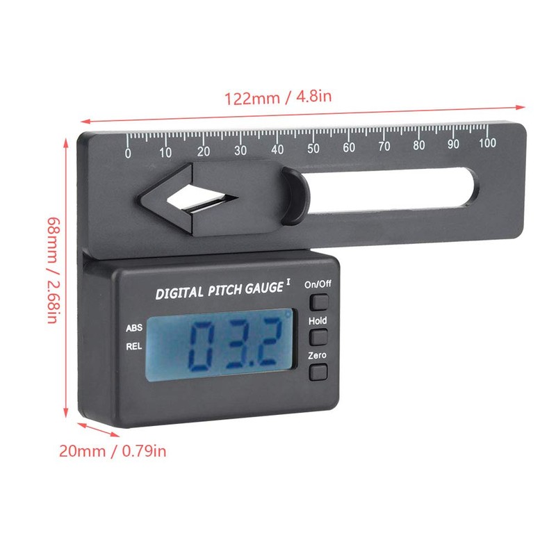 Akozon RC Accessories LCD Display Electronic Digital Pitch Gauge Helicopter