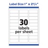 Avery Mailing Address Labels,Inkjet Printers,3,000 Labels,1 x 2-5/8,Permanent Adhesive,Easy Peel,5