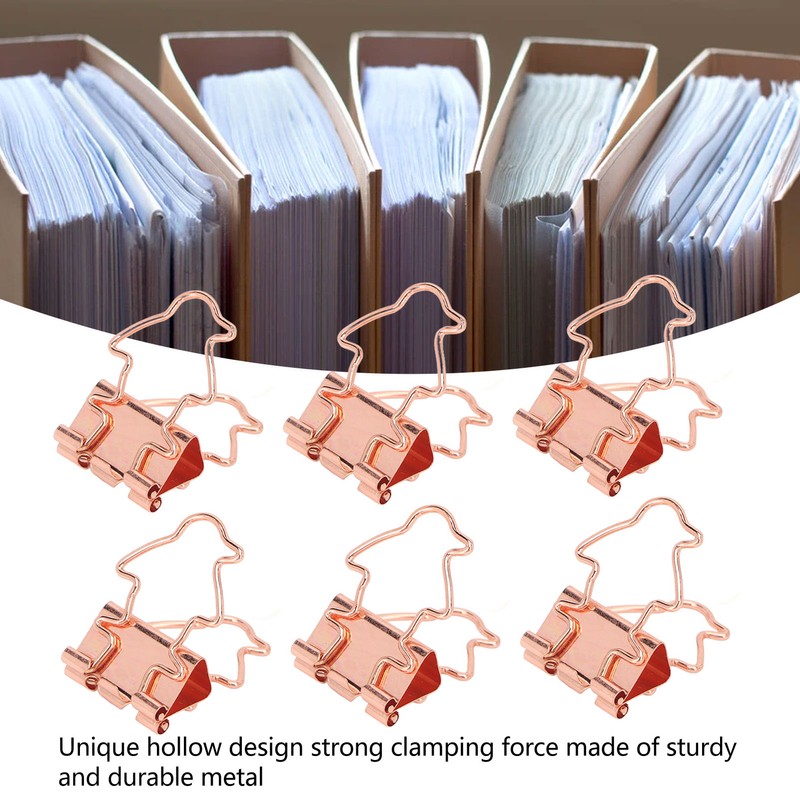 100Pcs Binder Clips Hollow Penguin Shape Sturdy Metal Small Binder