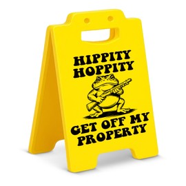 Hippity Hoppity Get Off My Property Sign, Funny Frog Bedroom Decor No Trespassing Warning Sign for Home Bedroom Decorations