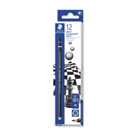 Staedtler Mars Lumograph 100B-6B Premium Quality Pencil 6B Box of 12, Black