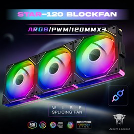 ICOLER Interstellar V1 120mm Case Fan,Infinity Mirror Module Daisy-Chain 5V ARGB PWM PC Fan Triple Pack Suitable for Computer Case & CPU Cooling(Black)