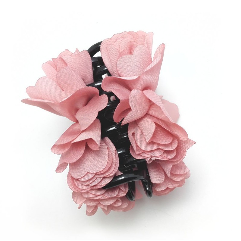 Flower Fabrics Hair Claw Clip (D05) (Light Pink) (D05)