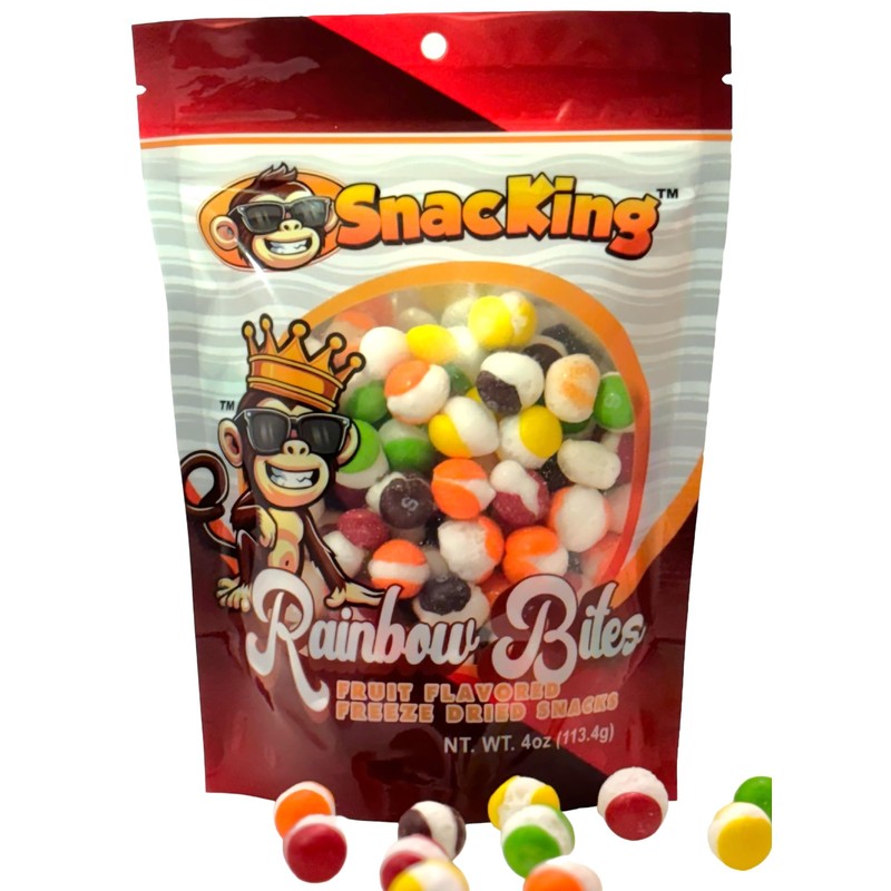 SnacKing Rainbow Bites Fruit Flavored - Freeze Dried Candy (4