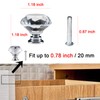 YourGift 12 Pack Drawer Knobs Diamond Shaped Crystal Glass 30mm