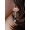 Miniblings Earrings Silver Treble Clef Piano Music Smock