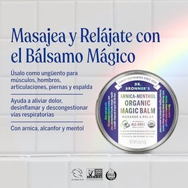 Bronner Bálsamo Corporal Orgánico Árnica Mentol Hidratante Calmante Masaje Músculos Cansados Pack