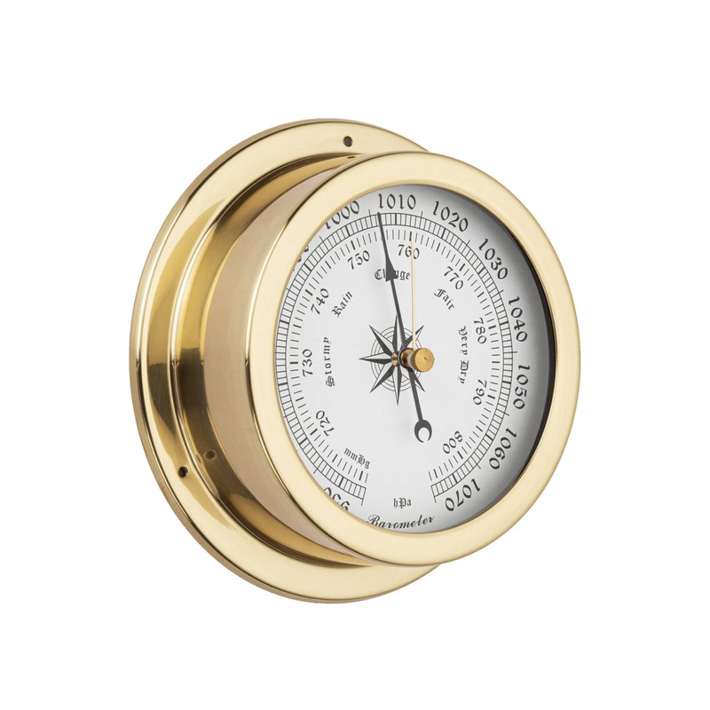 NKlaus Brass Barometer, 14.5 x 10 x 4.2 cm, Stylish