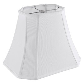 PIKOPIKO Rectangle Lamp Shade, (6×8)×(11×14)×11"Pure White Linen Lampshade for Table Lamp Floor Lamp, Bell Cut Corner Lamp Shade