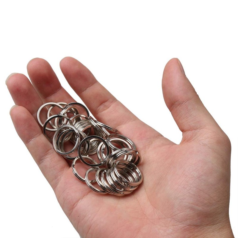 100 Pack Small Keyring Rings Hoops, 20mm /0.79 Inch Silver