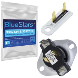 3387134 & 3392519 - Cycling Thermostat & Thermal Fuse Replacement Part by Blue Stars - Exact fit for Whirlpool & Kenmore Dryers