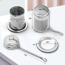 2 Pack Reinmoson Large Tea Infuser for Loose Tea & Spice Infuser for Cooking, Extra Fine Mesh Large Tea Strainers, 304 Stainless Steel Loose Leaf Tea Steeper for Black Tea, Rooibos, etc