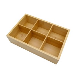 Bamboo Tea Bag Organizer,Secai Wood Hot Tea Bag Drawer Storage Organizer Holder with 6 Compartments